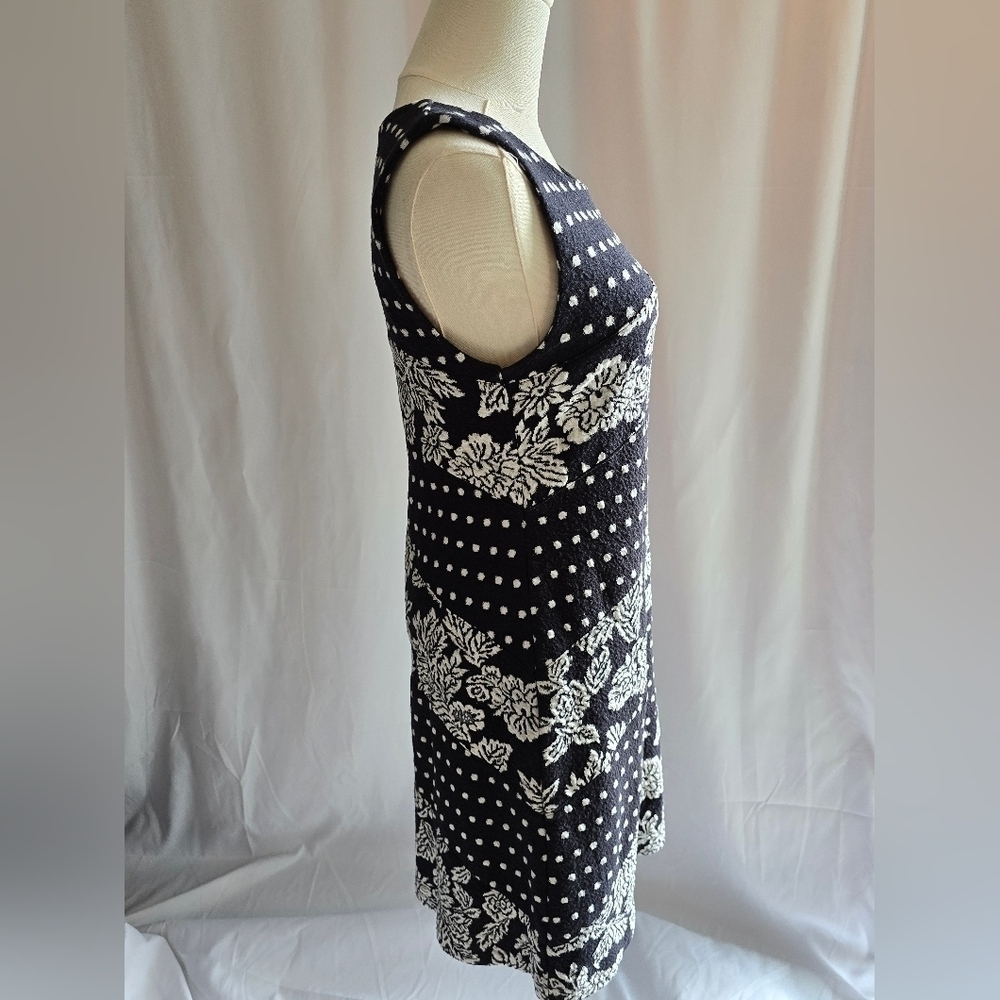 Maeve Anthropologie Floral Dot Sleeveless Sheath Dress Black and White Sz Small - Picture 7 of 12